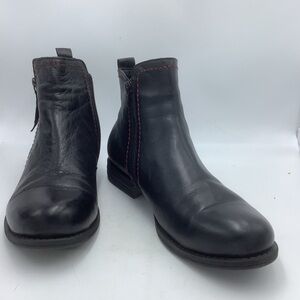 Spring Step Black Leather Booties